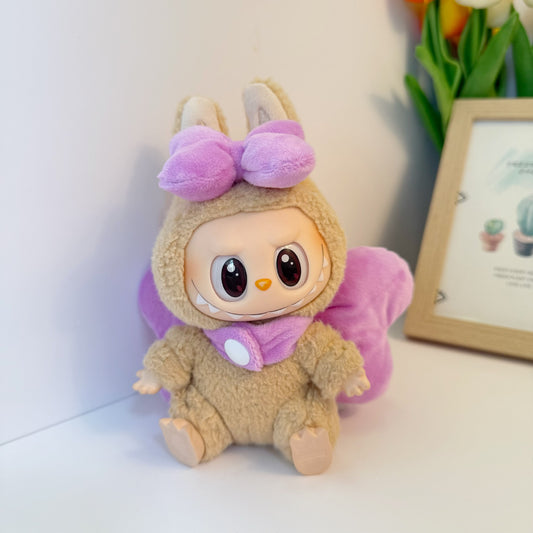 Clothes Only] First, Second and Third Generation Keychain Labubu Clothes Pendant Labubu Wears Bow Clothes Mary Cat