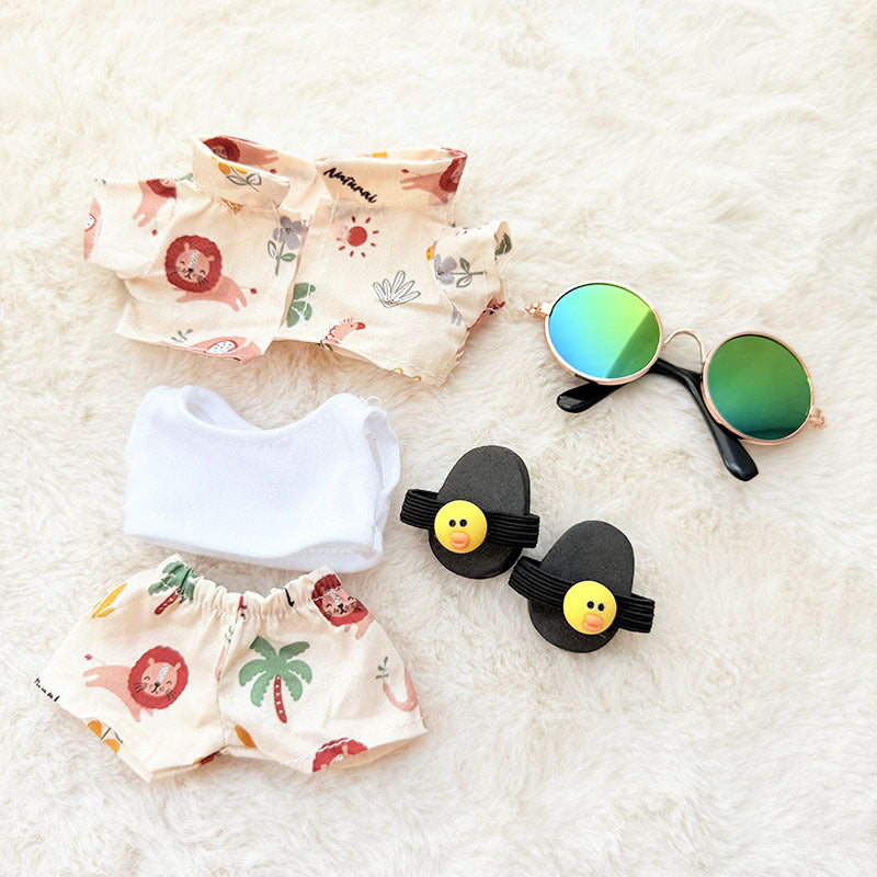 Only clothes] first/second generation Labubu clothes pendant pull cloth sit party doll beach glasses suit