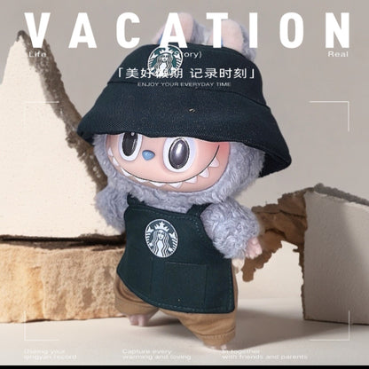 Labubu Doll Outfit - Star Bar Overalls Set with Accessories for 15-17cm Dolls