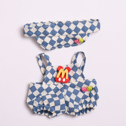 Only clothes] pendant 17cm cloth cloth clothes plaid tennis clothing hat vinyl LABUBU keychain doll clothing