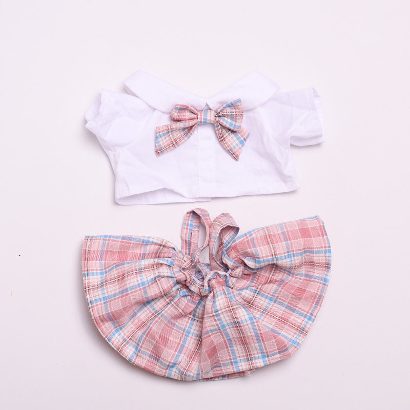 Only clothes] 38cm labubu doll academic style suit vinyl Labubu casual change for clothes