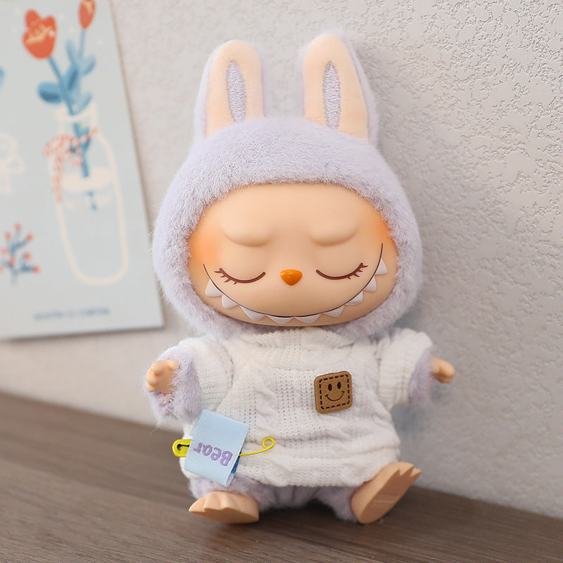 LABUBU Sitting Party Doll Rab Bub Macaron 2nd Generation Sitting Vinyl Doll Dress Dress for Dress