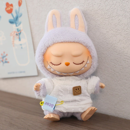 LABUBU Sitting Party Doll Rab Bub Macaron 2nd Generation Sitting Vinyl Doll Dress Dress for Dress