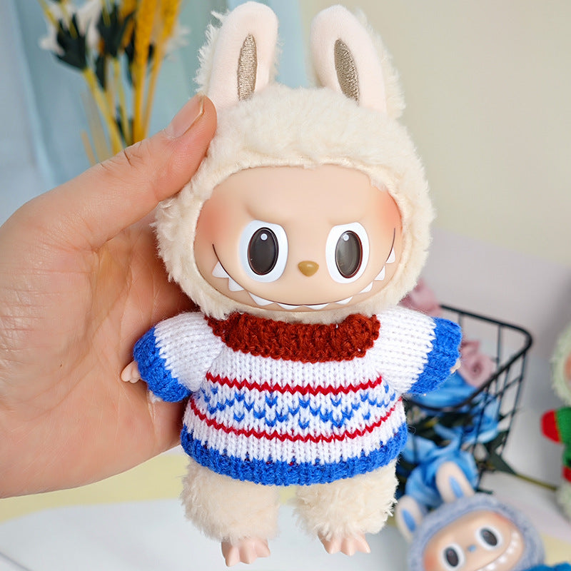 Sweater suitable for pulling cloth pendant clothes for knitted sweater 17cm labubu pendant doll clothes replacement