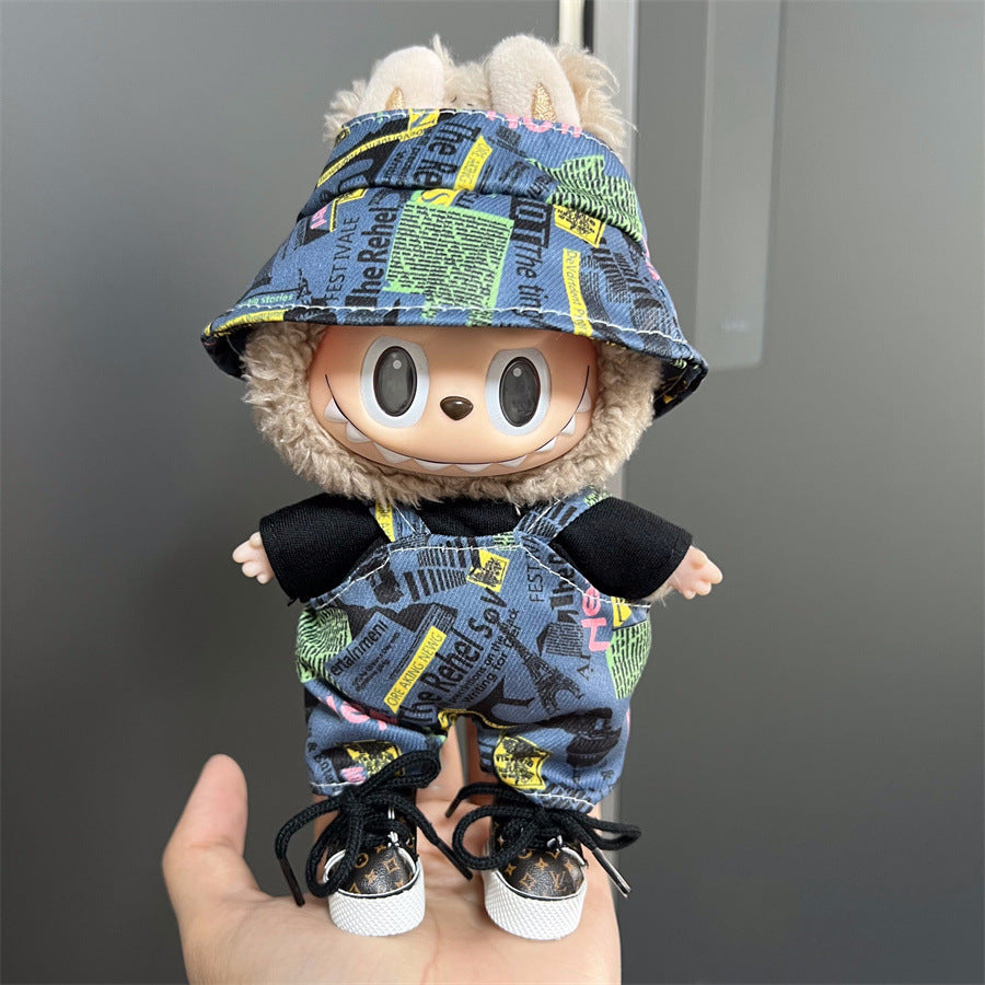 Labubu Wearable Doll Clothes 17cm Plush Cute Dress-Up Casual Outfit Skirt Fabric Clothes High Quality