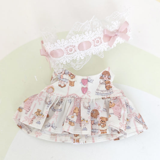 [clothes only] floral skirt for 17cm cloth hanging clothes with replacement plush key chain doll skirt