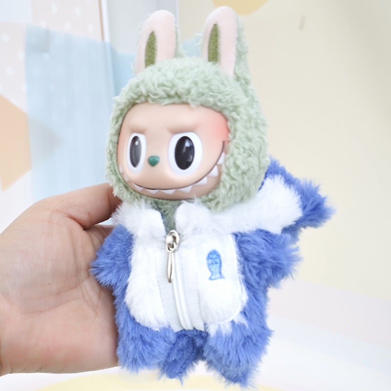 17cm Blind Box Keychain Cartoon Clothes Suitable for Rab Cloth Pendant Accessories Macaron Labubu Clothes Dress