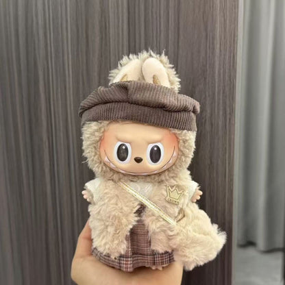 Rab cloth doll labubu17cm pendant one or two generations of vinyl plush doll suit accessories for clothes