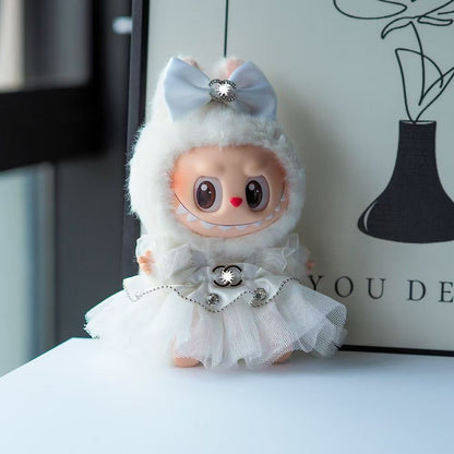labubu Xiaoxiang Style Skirt Summer Doll Coat Labubu One, Two and Three Generations Sitting Party Clothes Headwear suit