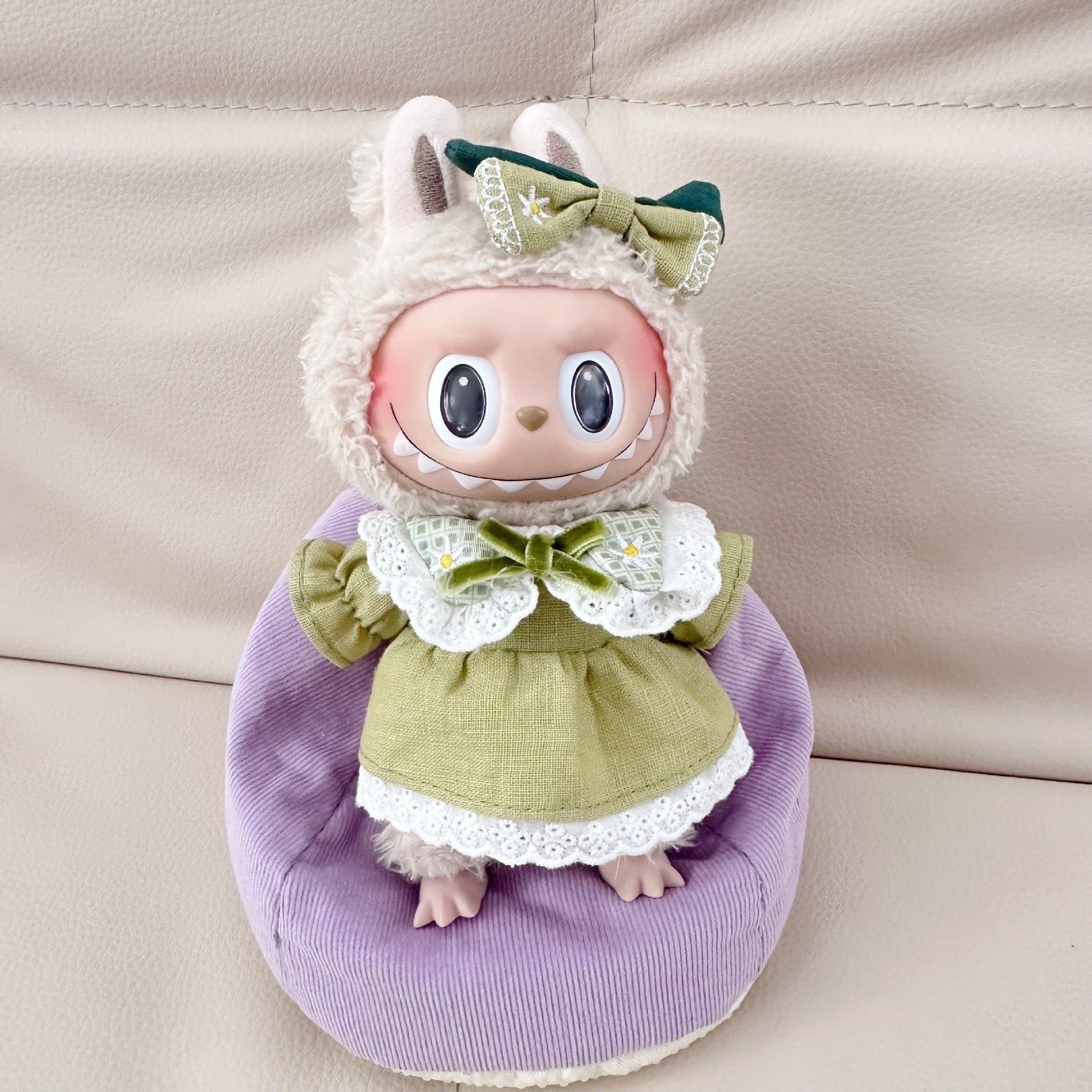 Only clothes] key chain cloth cloth clothes spring bow suit 17CM blind box LABUBU sweet gauze skirt