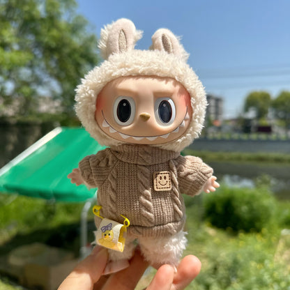 Only clothes] LABUBU doll 17CM key chain cloth cloth clothes Bailey suit pendant doll clothes full