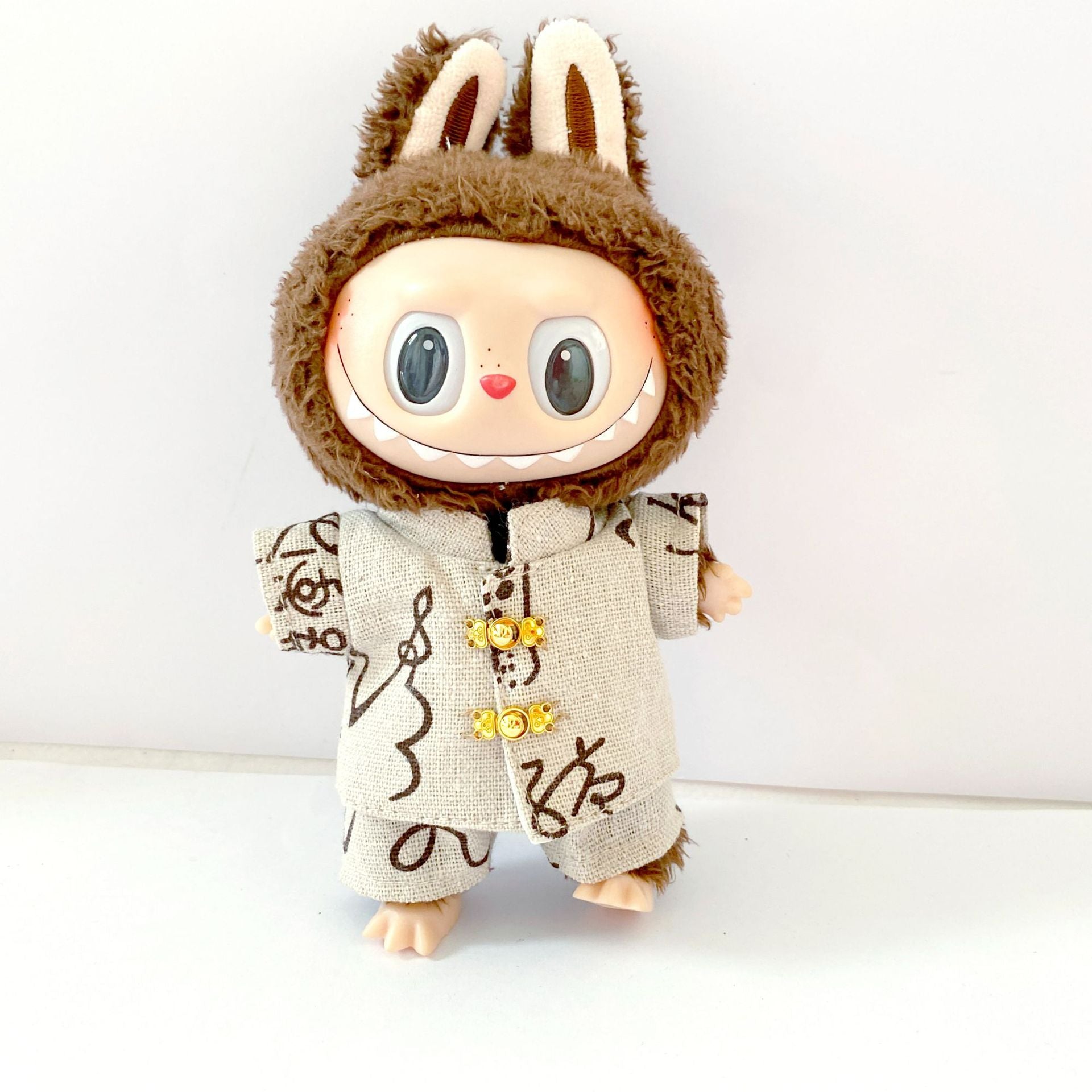 17cm Bubble Mart Generation II Labubu Pendant Labubu Clothes Chinese Style Tang Suit suit Doll Clothes