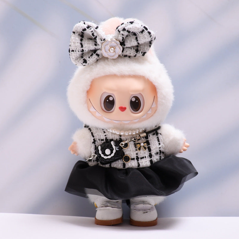Only baby clothes] one or two generation pendant labubu clothes small fragrant wind black yarn skirt suit cloth baby clothes