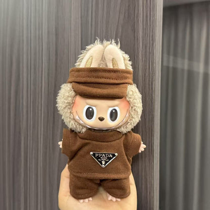 Wholesale labubu doll 17cm pendant one or two generation vinyl plush doll with suit for clothes