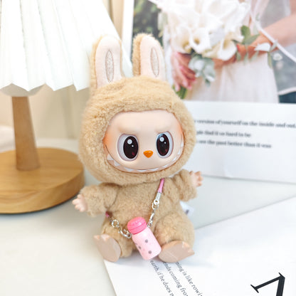 Clothing Only: First, Second, and Third Generation Blind Box Labubu Pendant Clothing, Sitting Labubu Party Doll Pink Sweater