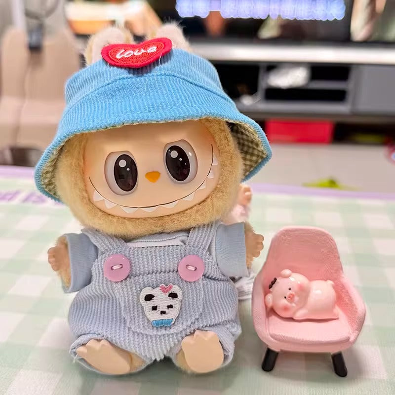 Clothes Only] First/Second Generation Pendant Labubu Clothes Rab Sit Party Doll Shark Elk suit