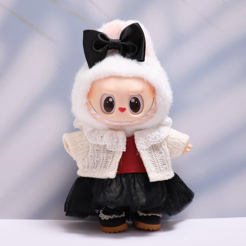 Only baby clothes] one or two generation pendant labubu clothes red leather clothes black gauze skirt suit cloth baby clothes