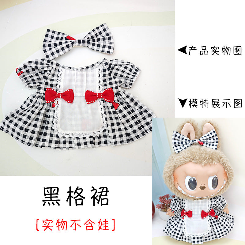 [Clothes Only] 37cm Labubu Vinyl Plush Doll Clothes suit Replace Labubu Skirt