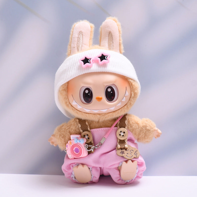 Only clothes] first and second generation labubu pendant luck suspenders hat suit labubu change baby clothes