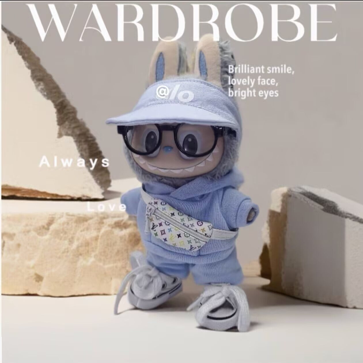 17cm Labubu Doll Clothes - Macaron Three-Piece Set