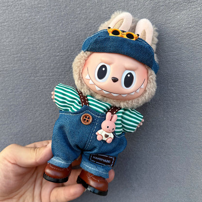 New 17CM Labubu Pendant for Baby Clothes high quality Labubu Blind Box Pendant Doll Clothes Decorative suit