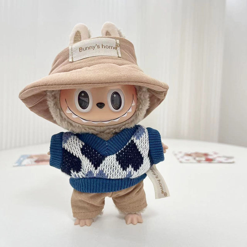 Only clothes] 15cm pendant blind box Macaron Labubu Labubu Time to chill doll clothes