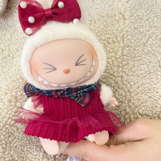 Macaro Vinyl Pendant Macaron Labu Doll Clothes Pendant One or Two Generation LABUBU Doll Skirt Sweet