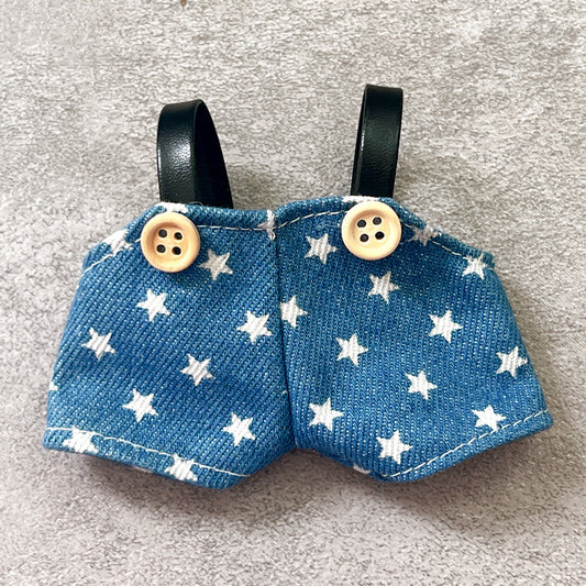 Labubu Doll Outfit - Denim Overalls & Hat Set for 1st-3rd Gen