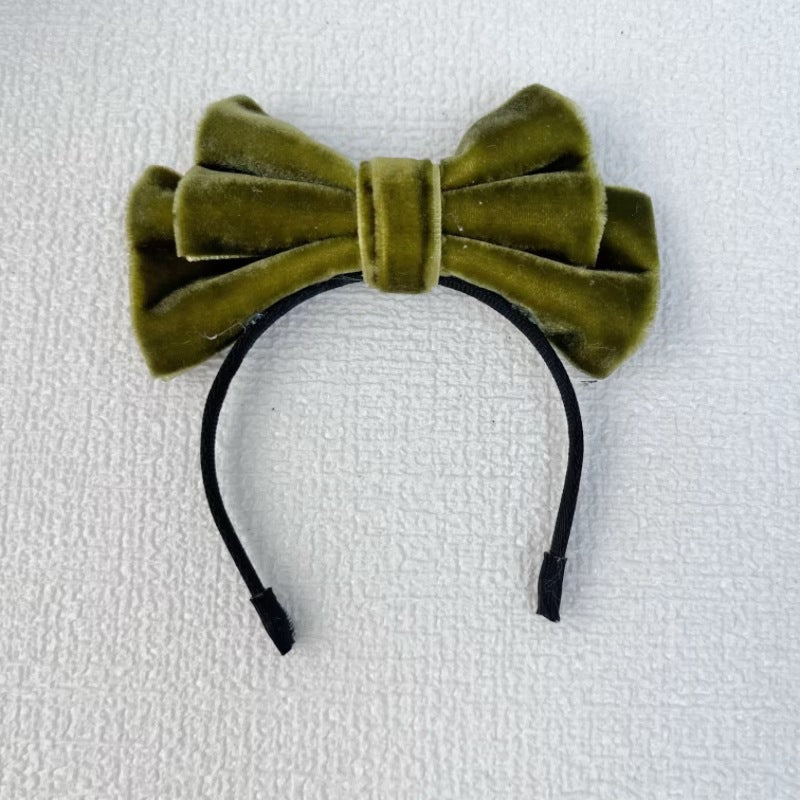 Labubu Sp Bow Headband Fugitive Princess Hair Accessories Elegant Bow Headband Sweet Velvet