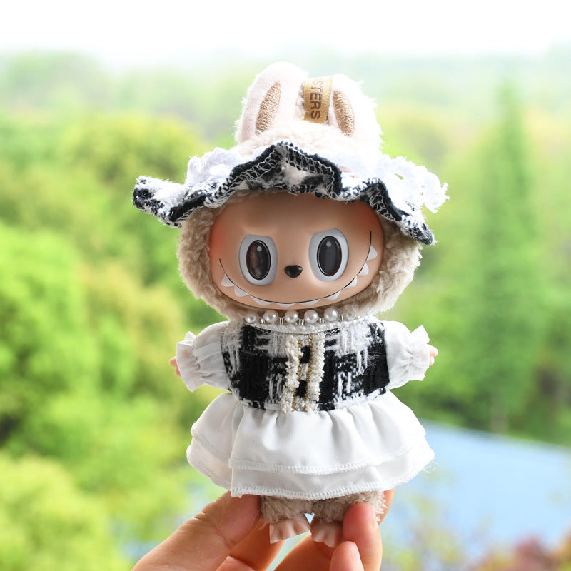 Only clothes] 17cm pendant pull cloth cloth for clothes spring and summer dress suit labubu baby dress cute
