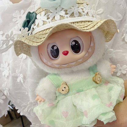 One or two generations of cloth cloth clothes love puff skirt straw hat suit pendant LABUBU for hat skirt new