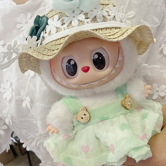 One or two generations of cloth cloth clothes love puff skirt straw hat suit pendant LABUBU for hat skirt new