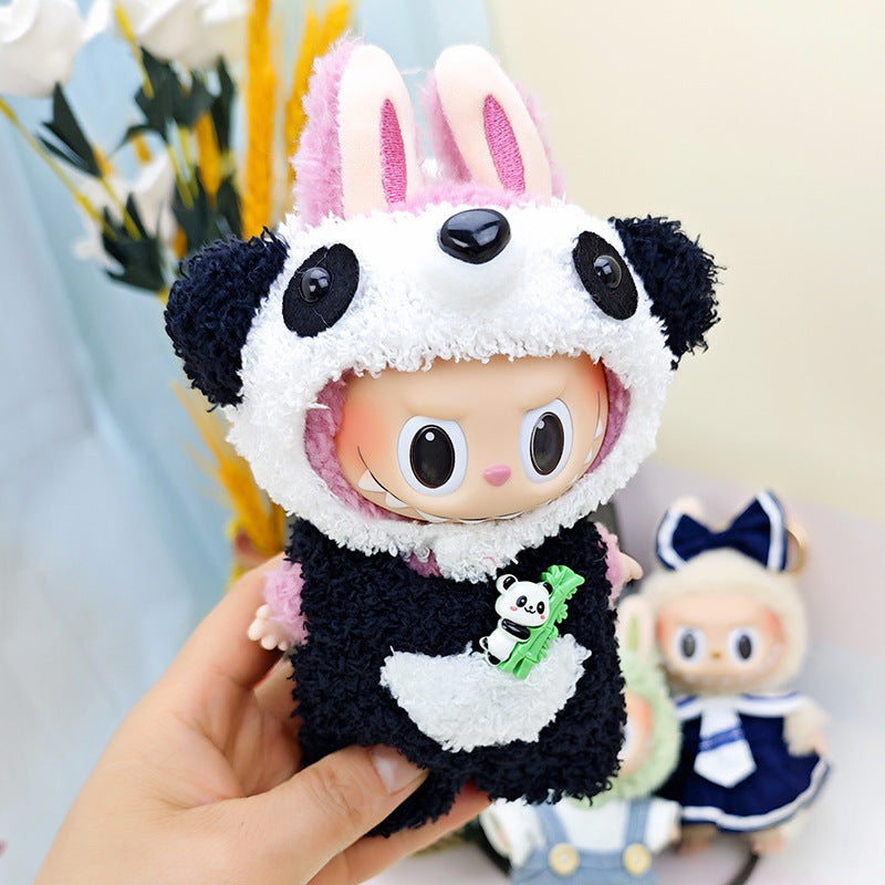 17cm Blind Box Keychain Cartoon Clothes Suitable for Rab Cloth Pendant Accessories Macaron Labubu Clothes Dress