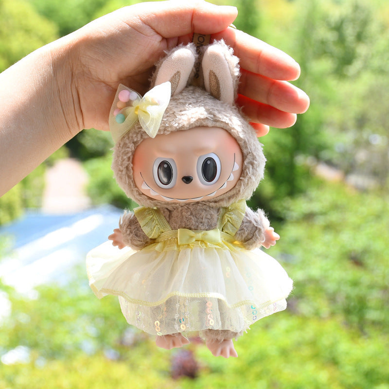 Only clothes] 17cm pendant pull cloth cloth for clothes spring and summer dress suit labubu baby dress cute