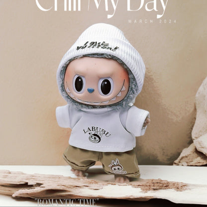Labubu Doll Outfit - Sky Blue GG Suit for Vinyl Pendant Dolls