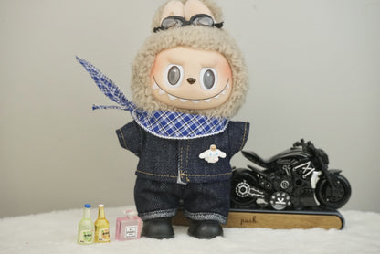 Labubu Doll Denim Outfit Set for 17cm Vinyl Doll