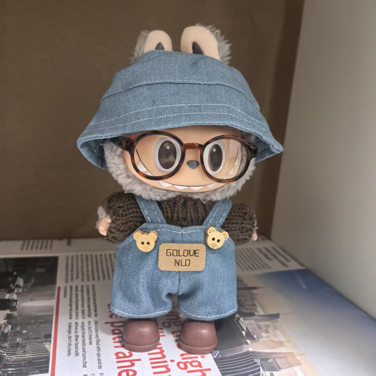[clothes only] doll clothes for 17cm pendant pull cloth labubu vinyl doll clothes