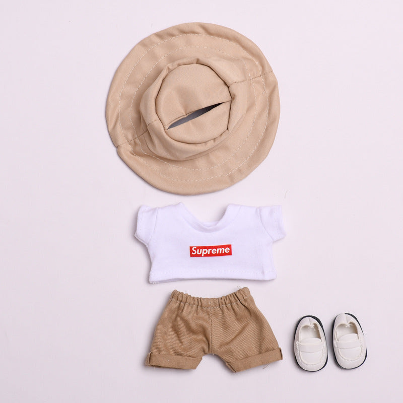 Only clothes] 17cm blind box pull cloth clothes for Labubu vinyl pendant doll casual T-shirt suit