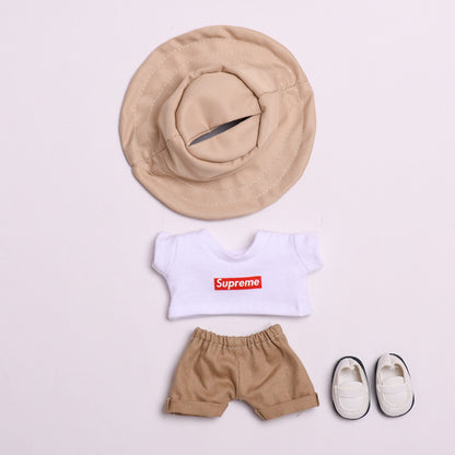 Only clothes] 17cm blind box pull cloth clothes for Labubu vinyl pendant doll casual T-shirt suit