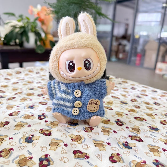 Only clothes] the first and second generation of blind box Rab cloth doll clothes LABUBU for the double bear sweater New Year's outfit