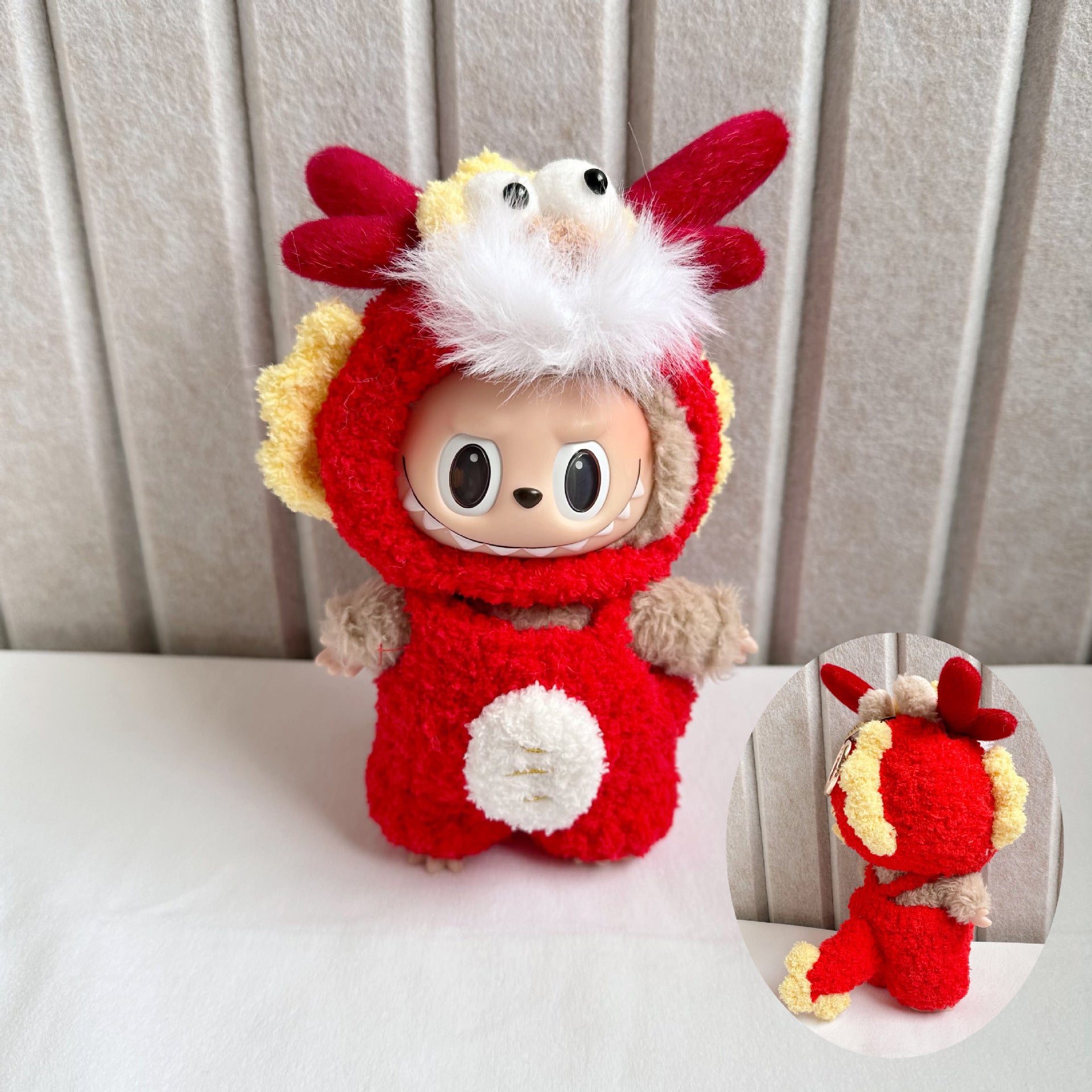 Labubu Dragon year new clothes pendant Labubu pure handmade dragon suit new year for new faucet hat in stock
