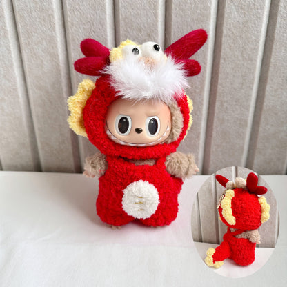 Labubu Dragon year new clothes pendant Labubu pure handmade dragon suit new year for new faucet hat in stock