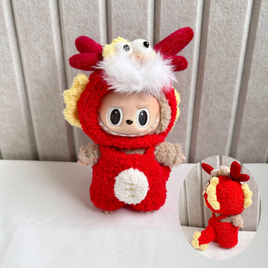 Labubu Dragon year new clothes pendant Labubu pure handmade dragon suit new year for new faucet hat in stock