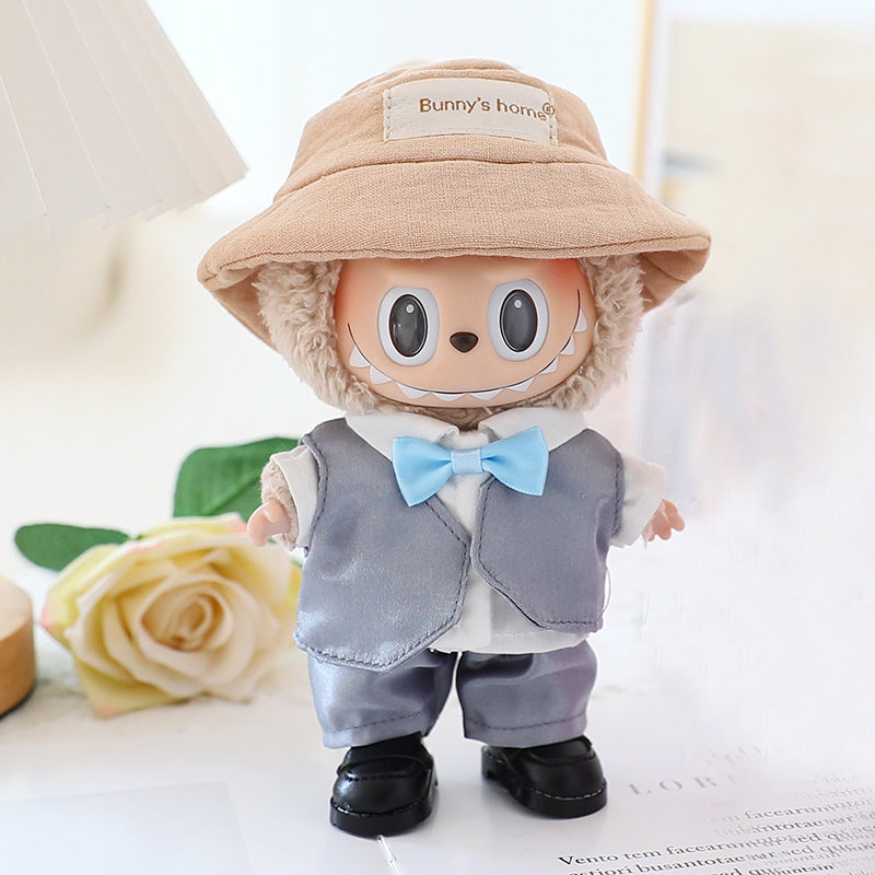 The first and second generation key chain Labubu clothes pendant pull cloth for wedding dress suit wedding suit hat shoes