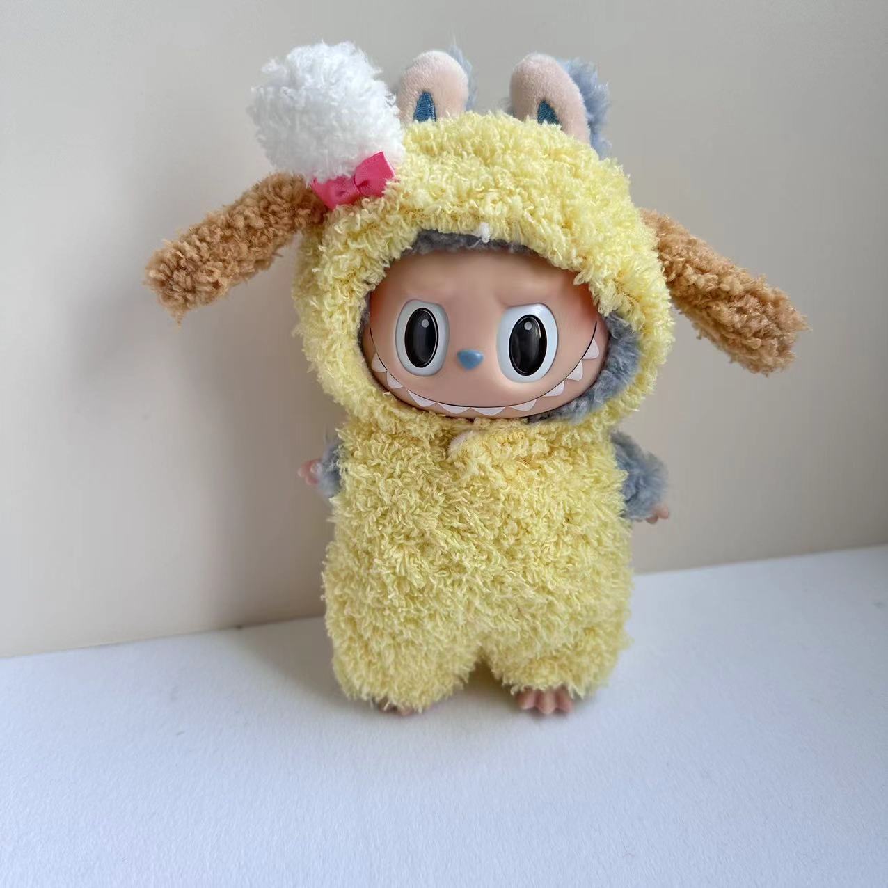 Only clothes] 15CM blind box macaron Labubu clothes Labubu cloud velvet series powder pig elk