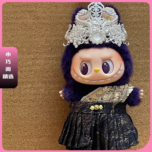 17cm Labubu Doll Indian Suit Clothes - Handmade Vinyl Outfit