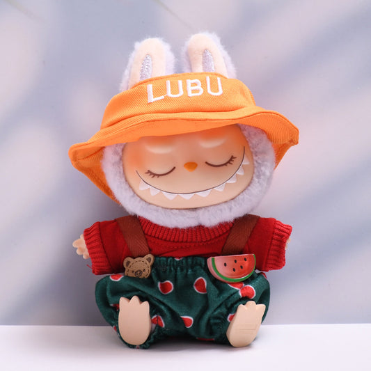 Only baby clothes] one, two and three generations of pendants labubu clothes yellow hat watermelon suspenders pants cloth baby clothes