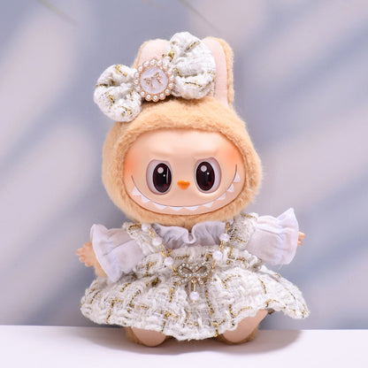 Only clothes] the first and second generation Labubu pendant clothes small fragrant style suspenders skirt cloth cloth doll clothes