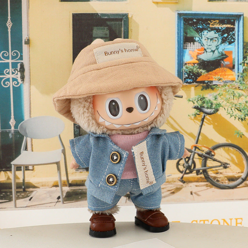 The first and second generation of cloth doll plush doll clothes pendant T-shirt suspenders clothing accessories blind box doll hat