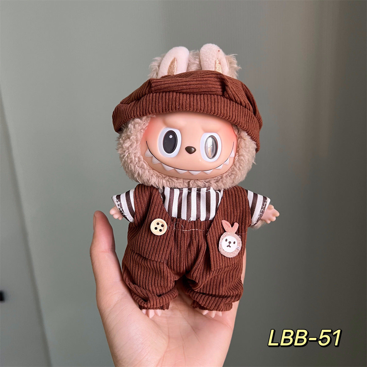 Only clothes for sale cloth baby clothes 17cm plush cloth labubu sit party generation two generation for suit